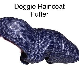 Martha Stewart blue puffer doggy raincoat hoodie NWOT